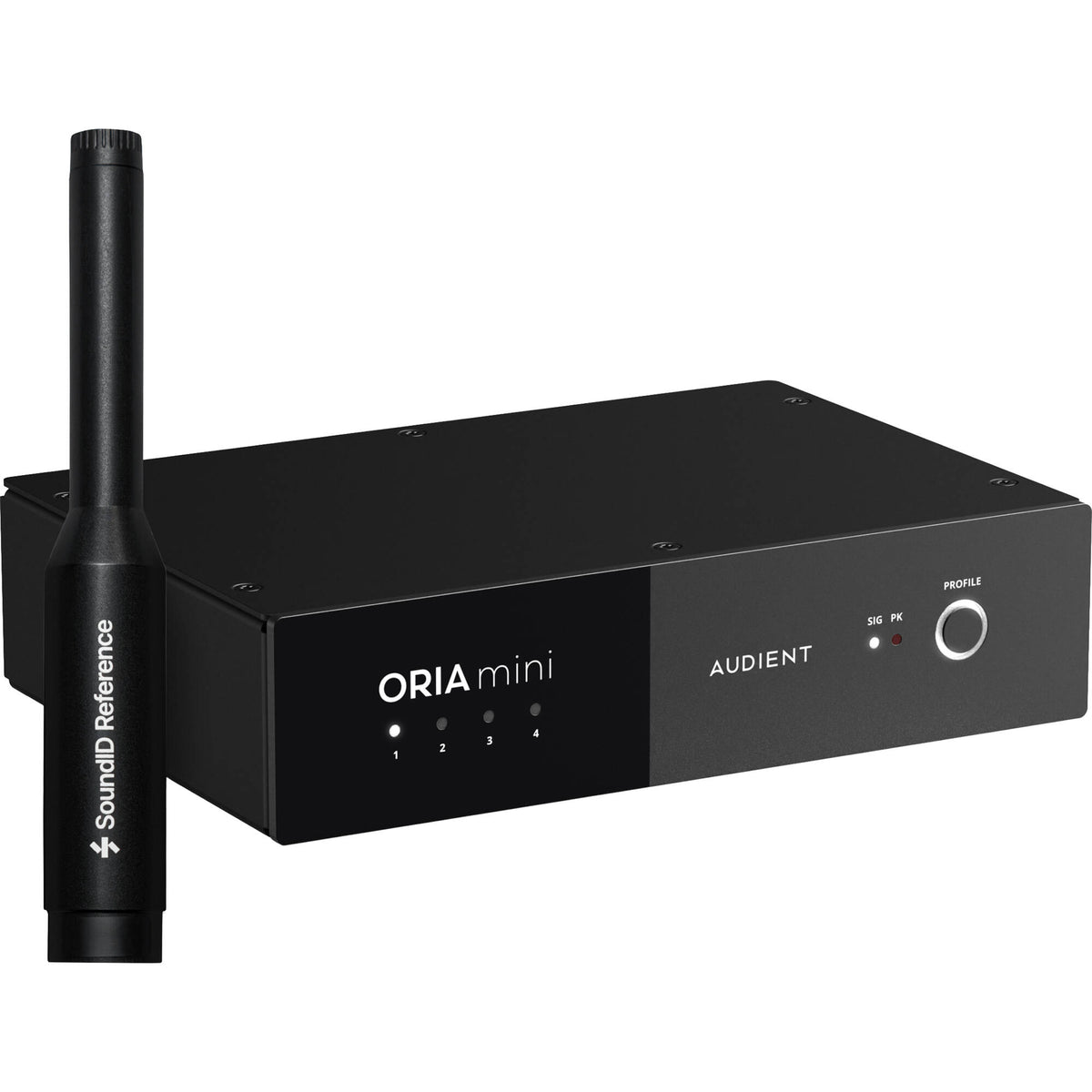 Audient ORIA Mini room calibration system, front view.