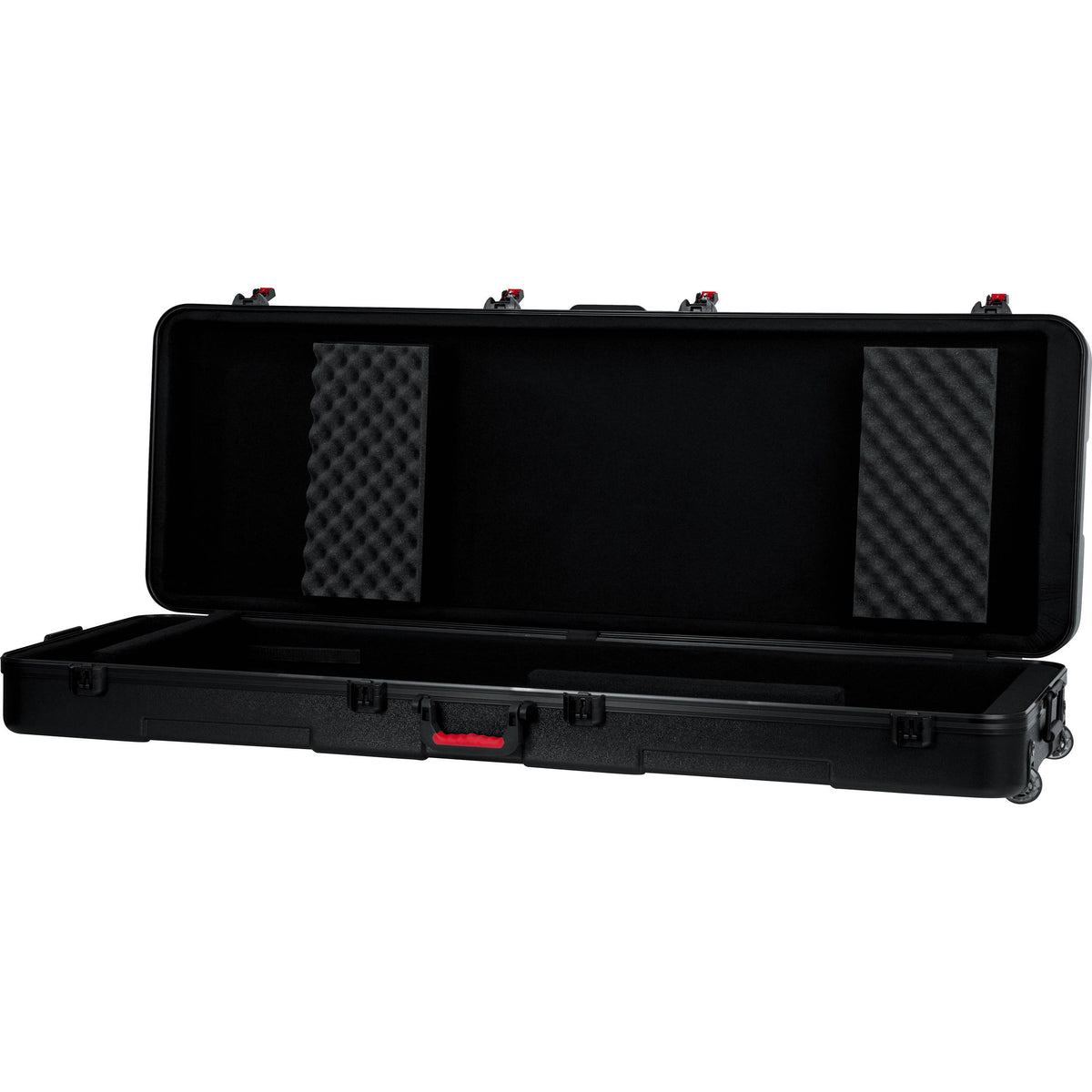 Gator GTSA-KEY88D 88-key keyboard case with polyethylene exterior and TSA lock for secure transport of musical instruments.