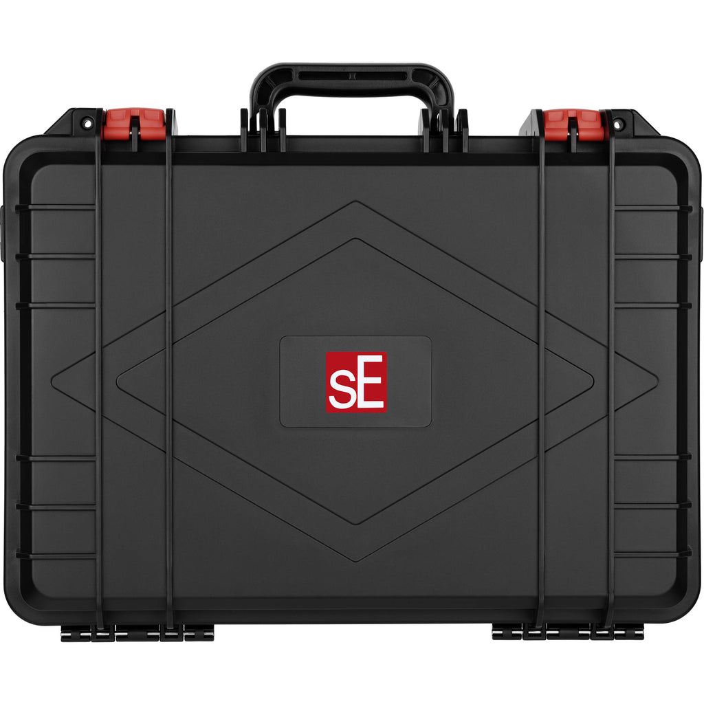 sE Electronics V Pack Venue dynamic microphones set with multiple microphones and accessories for professional audio recording.