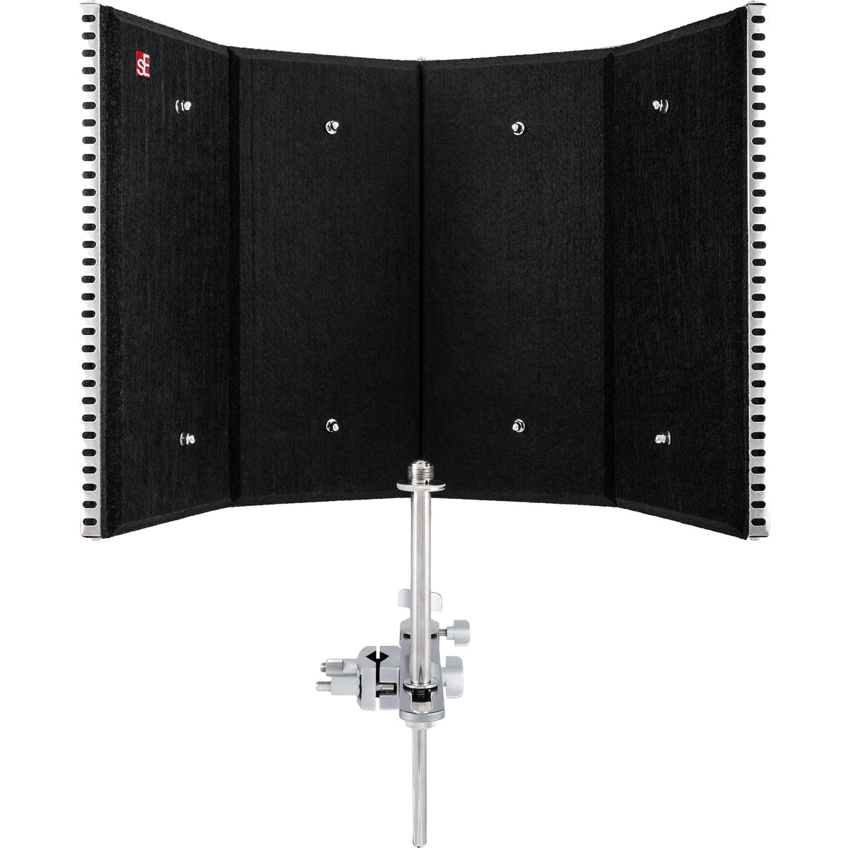 SE Electronics Reflexion Filter Pro with a curved design, ideal for controlling sound reflections in recording spaces.