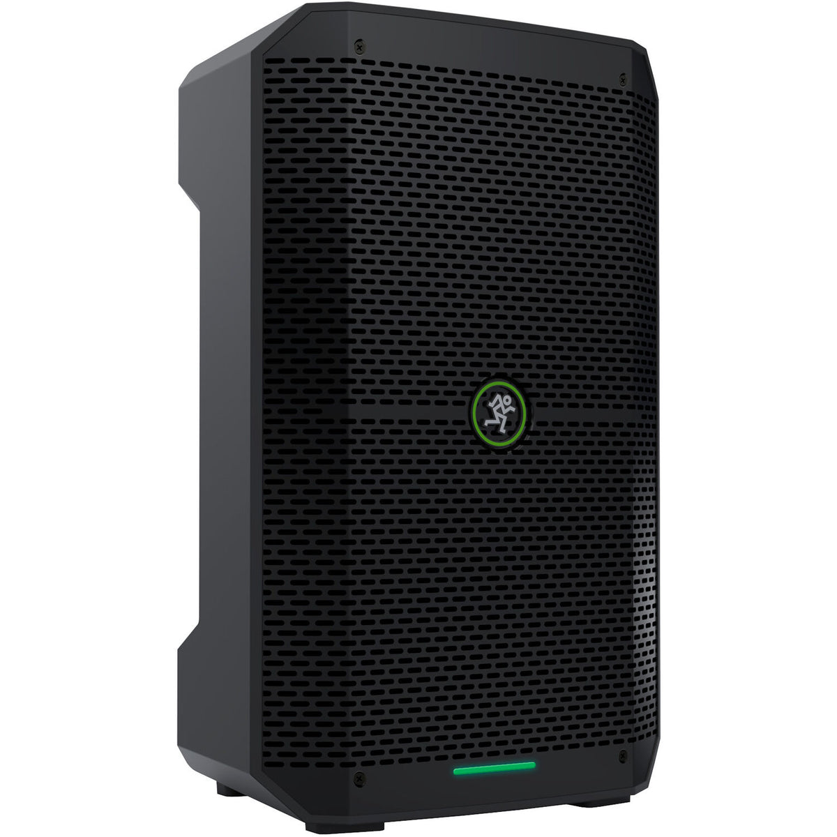 Mackie Thump GO portable PA speaker with built-in handle, control panel, and speaker grille for live sound reinforcement.