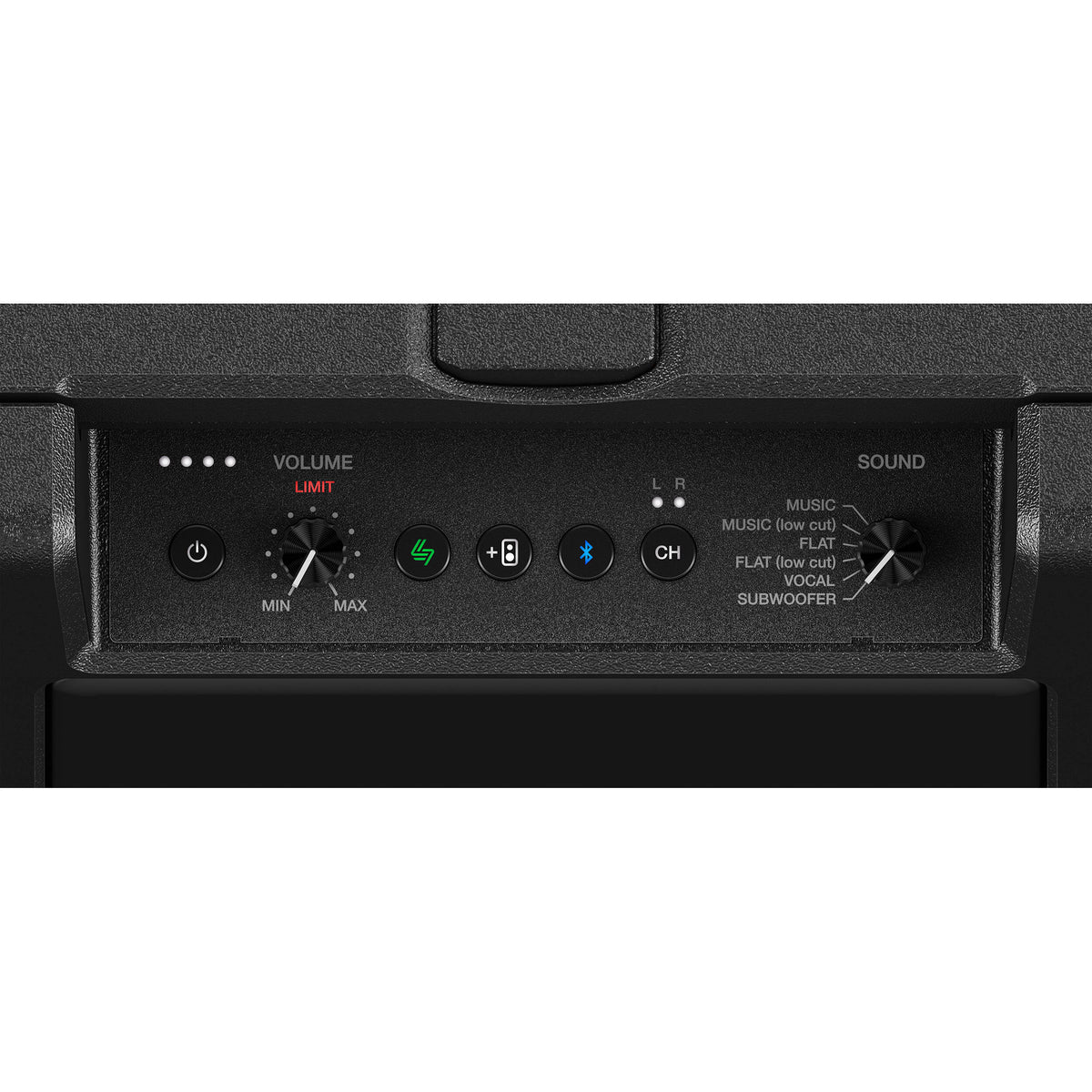 AlphaTheta Wave-Eight battery-powered loudspeakers with sleek design and dual speaker setup for portable high-quality sound.