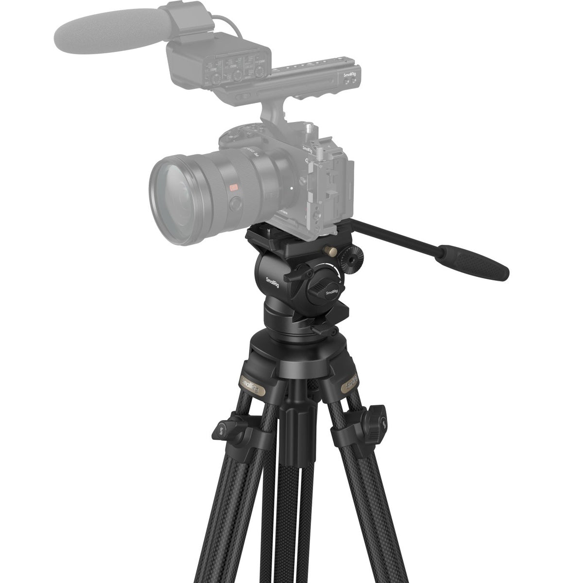 SmallRig AD-50 lightweight carbon fiber tripod kit with adjustable legs and compact design for videography support.