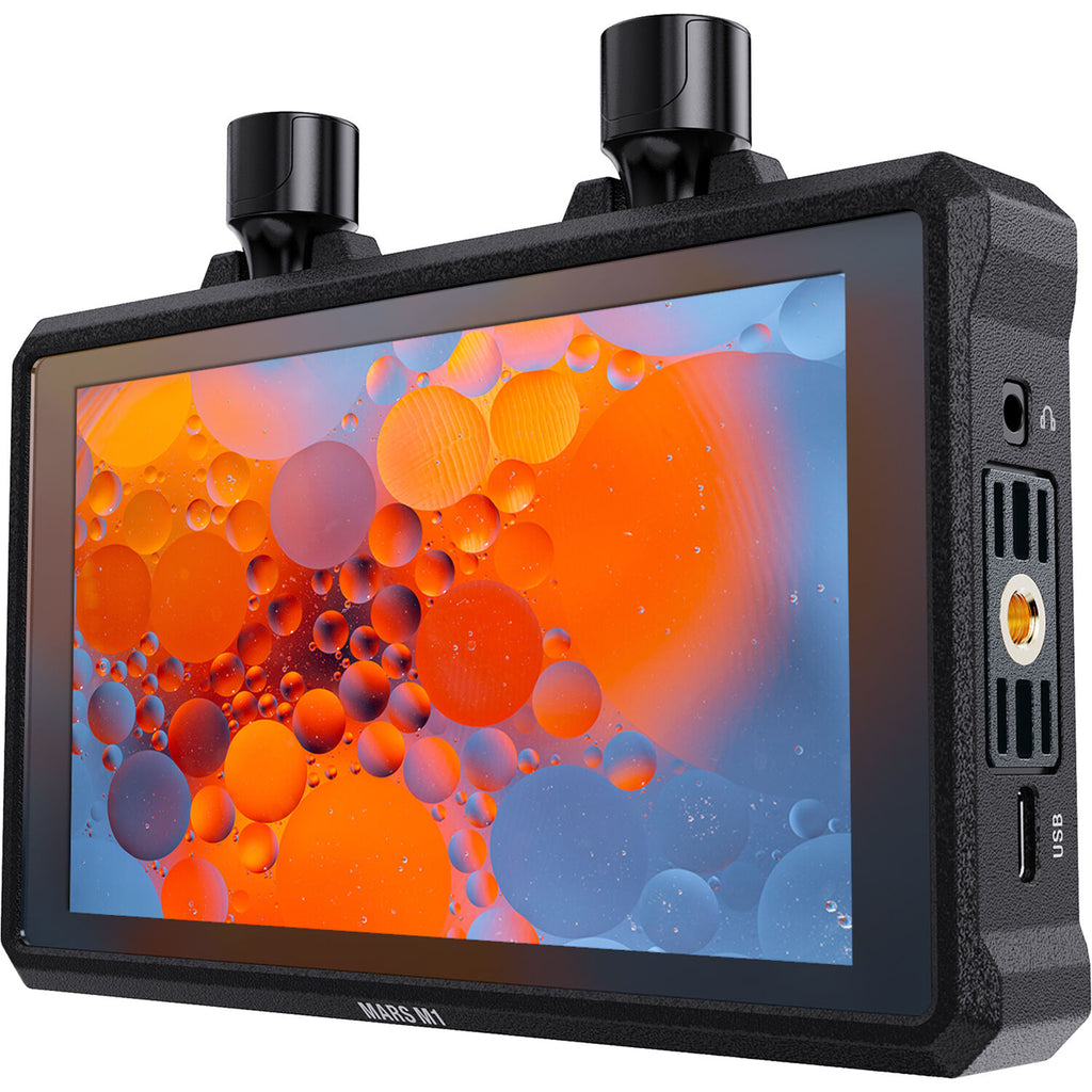 Hollyland Mars M1 Enhanced video monitor with large screen and control buttons, used for professional video production.