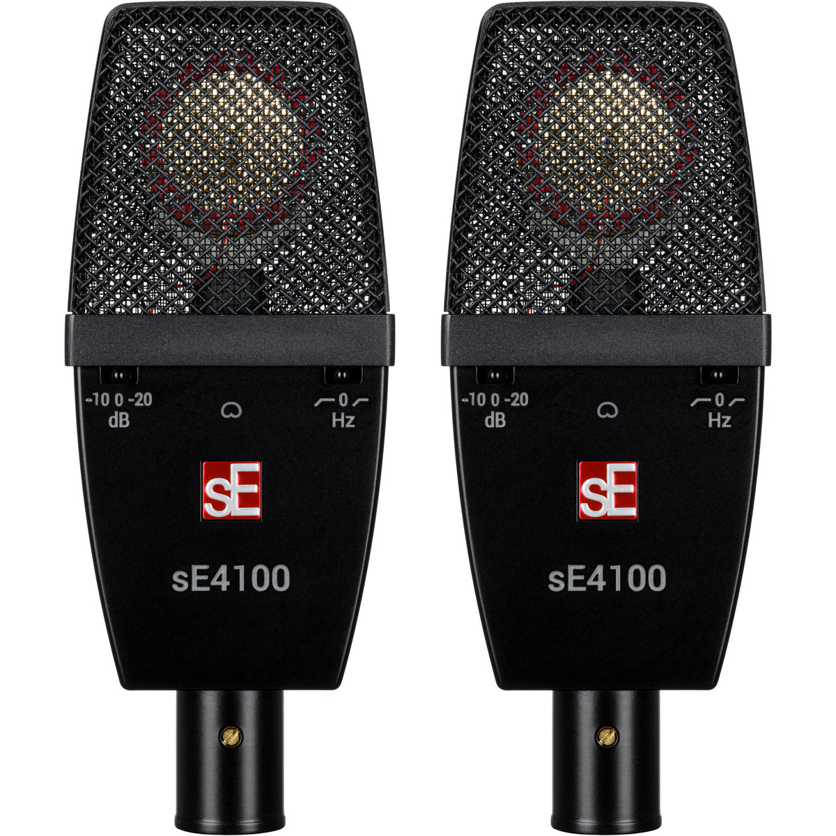 sE Electronics sE4100 condenser microphone with metal grille and body, suitable for studio recording and live sound applications.