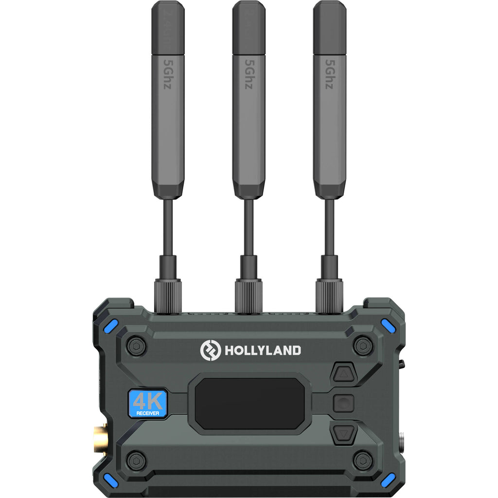 Hollyland Pyro S wireless video transmission system with compact design and multiple connectors for professional video setup