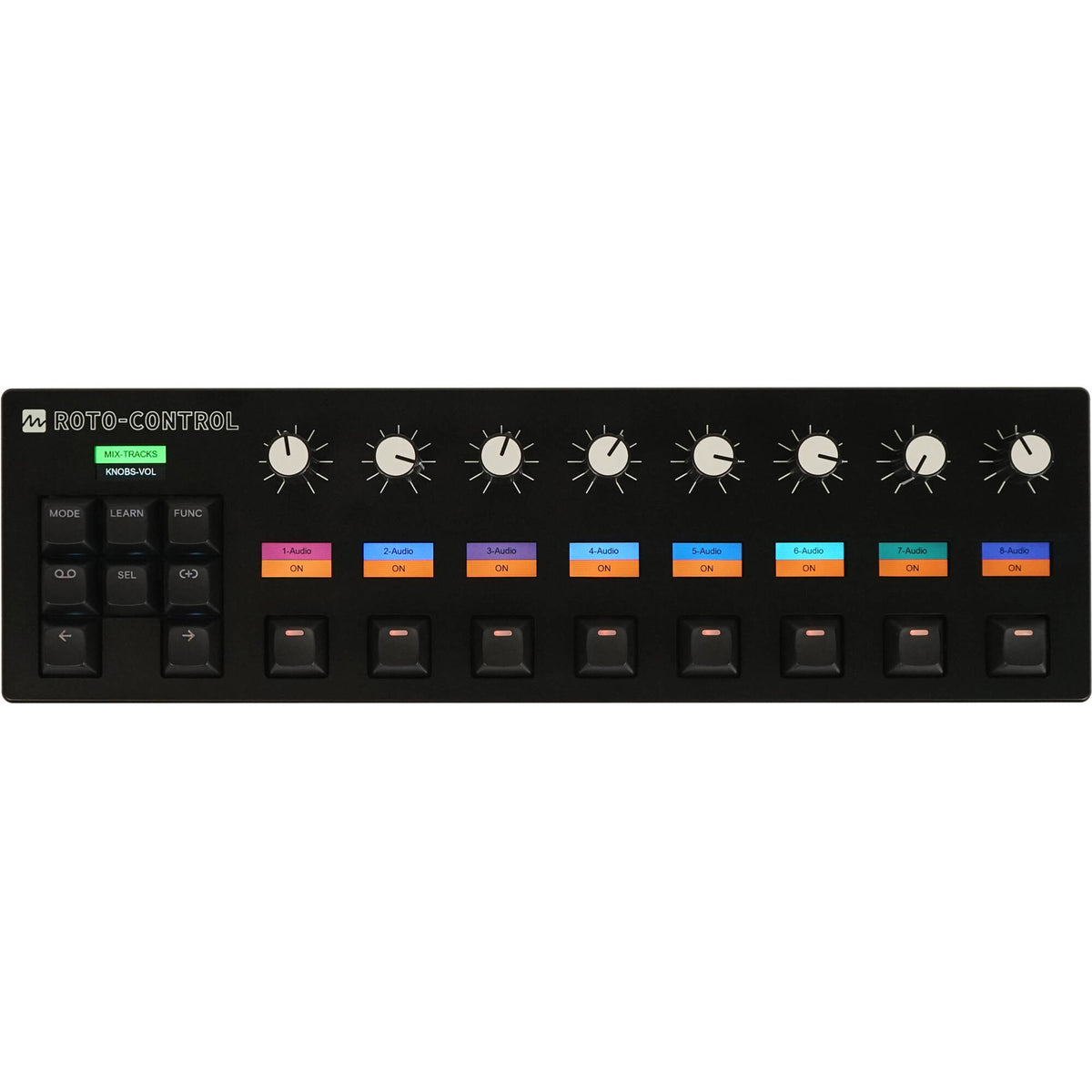 Melbourne Instruments Roto-Control MIDI controller with rotary knobs and buttons, designed for music production and live performance.