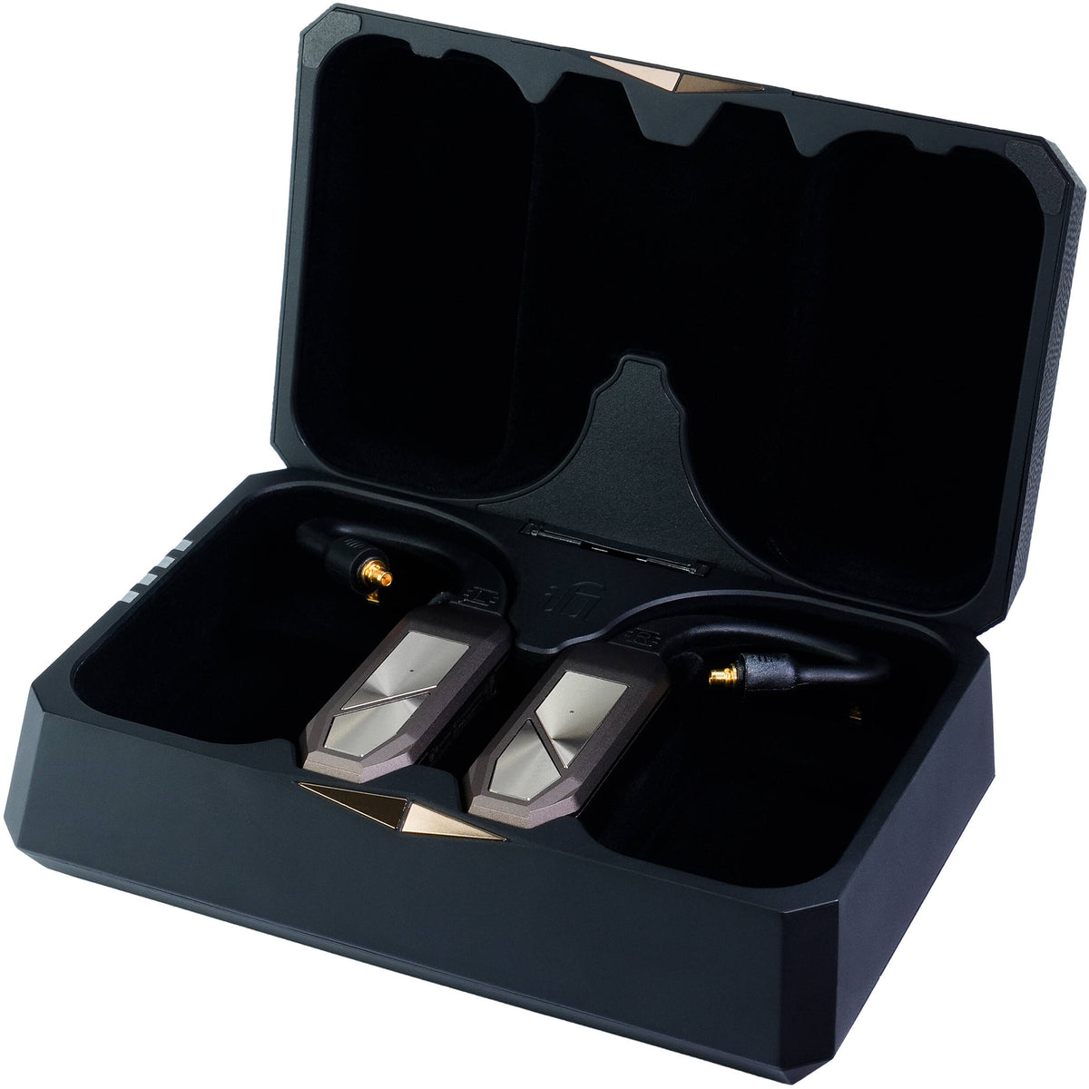 iFi Audio Go Pod Max headphone amplifier and DAC with sleek design and control buttons, compact and portable audio device