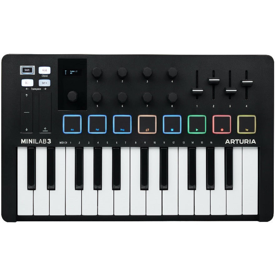 Arturia MiniLab 3 (Black, B-Stock) 25-key MIDI controller top view