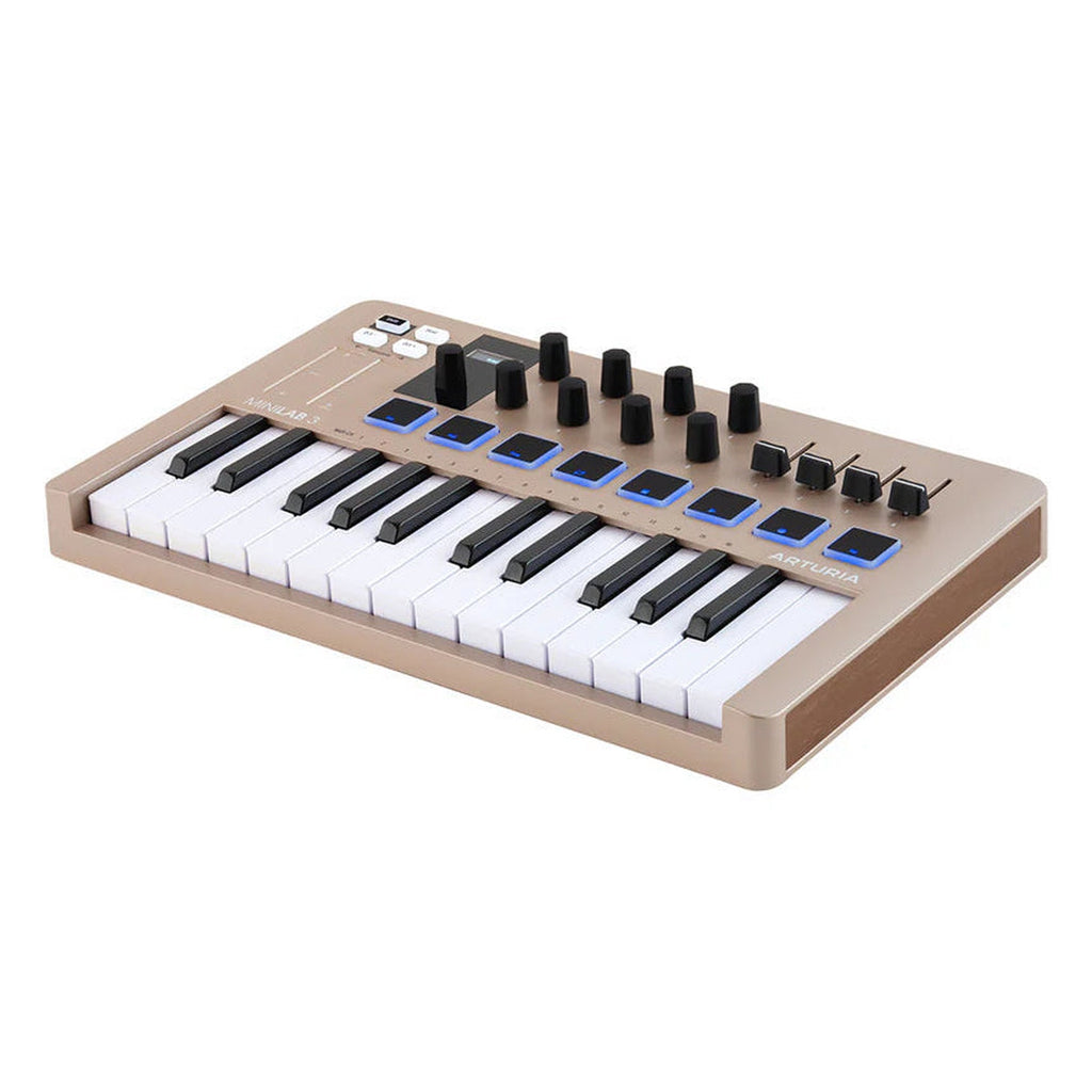 Arturia MiniLab 3 MIDI keyboard, in black, close-up