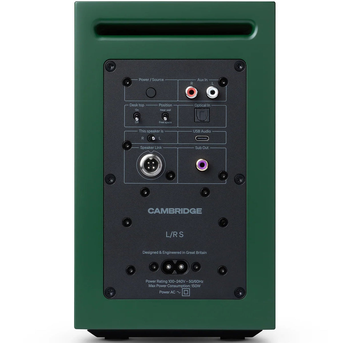 Cambridge Audio L/R S active bookshelf speakers, green