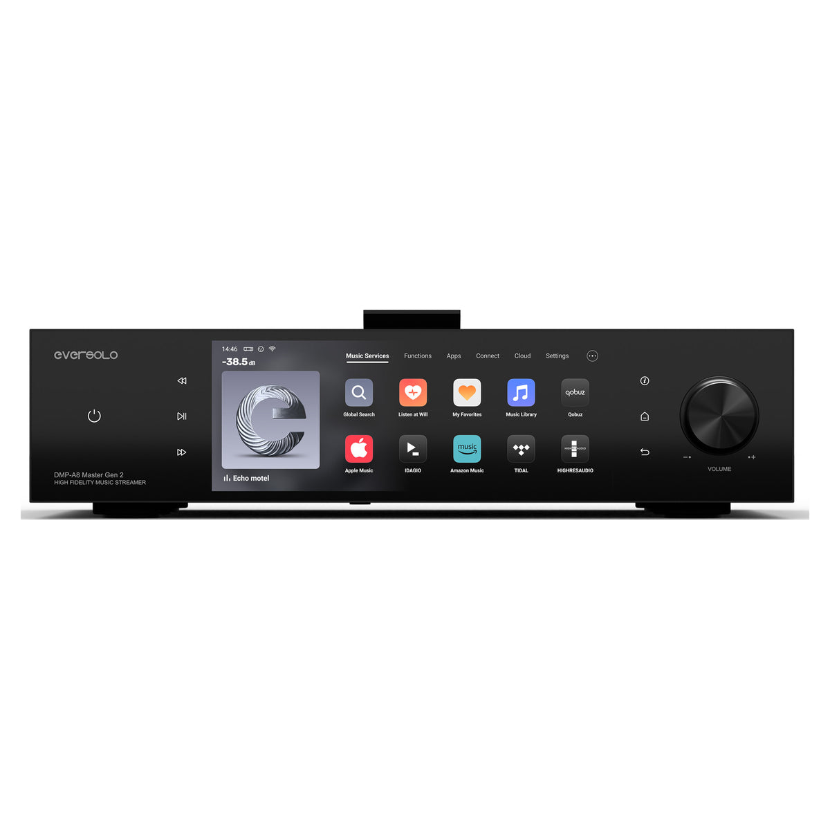 Eversolo DMP-A8 Master Edition Gen 2, front view with touchscreen