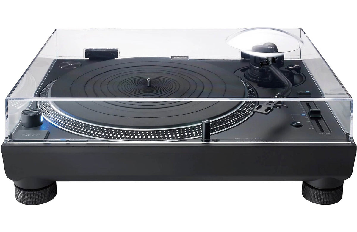 Technics SL-1210GR2 turntable with black matte finish, turntable platter, tonearm, and control buttons visible in the image.