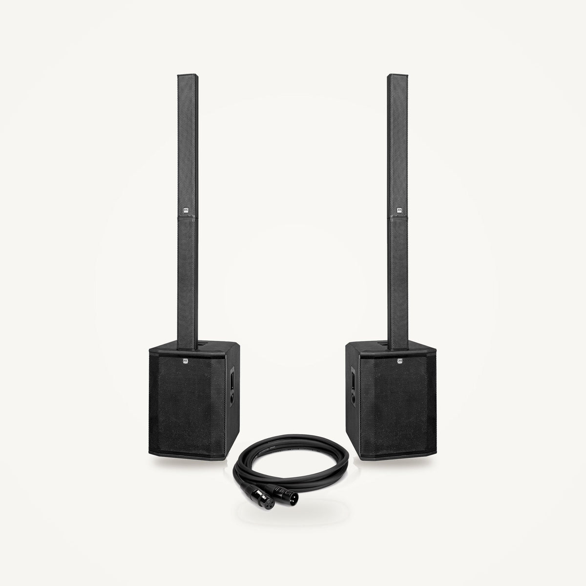 HK Audio POLAR 15 MK2 stereo PA set: two column PA systems with a 4.5 m Hosa XLR link cable
