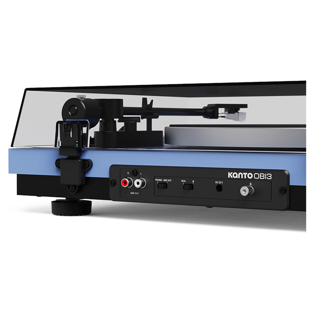 Kanto Audio OBI3 Gen 2 turntable, Ice Blue, rear connections