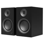 Kanto Audio TUK Grand powered speakers in Matte Black, three-quarter view of the pair