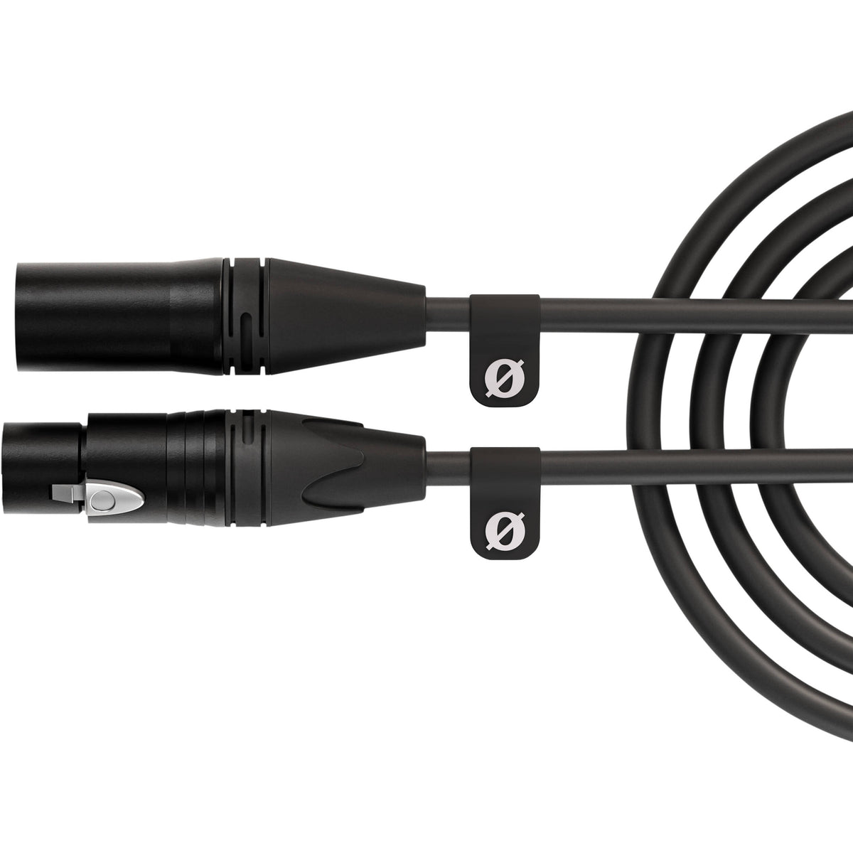 Rode XLR-Female to XLR-Male Cable, connectors close-up, black