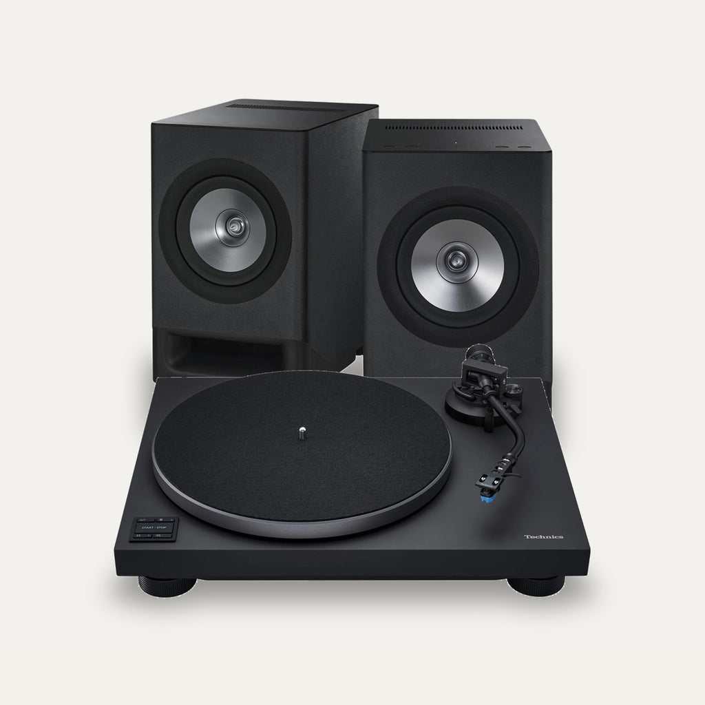 Technics SC-CX700 + SL-40CBT Vinyl Streaming Set – Speaker Colour Charcoal Black, Turntable Colour Black